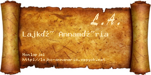 Lajkó Annamária névjegykártya
